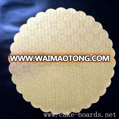 manufacturing scalloped edge gold cardboard cake pad with free samples